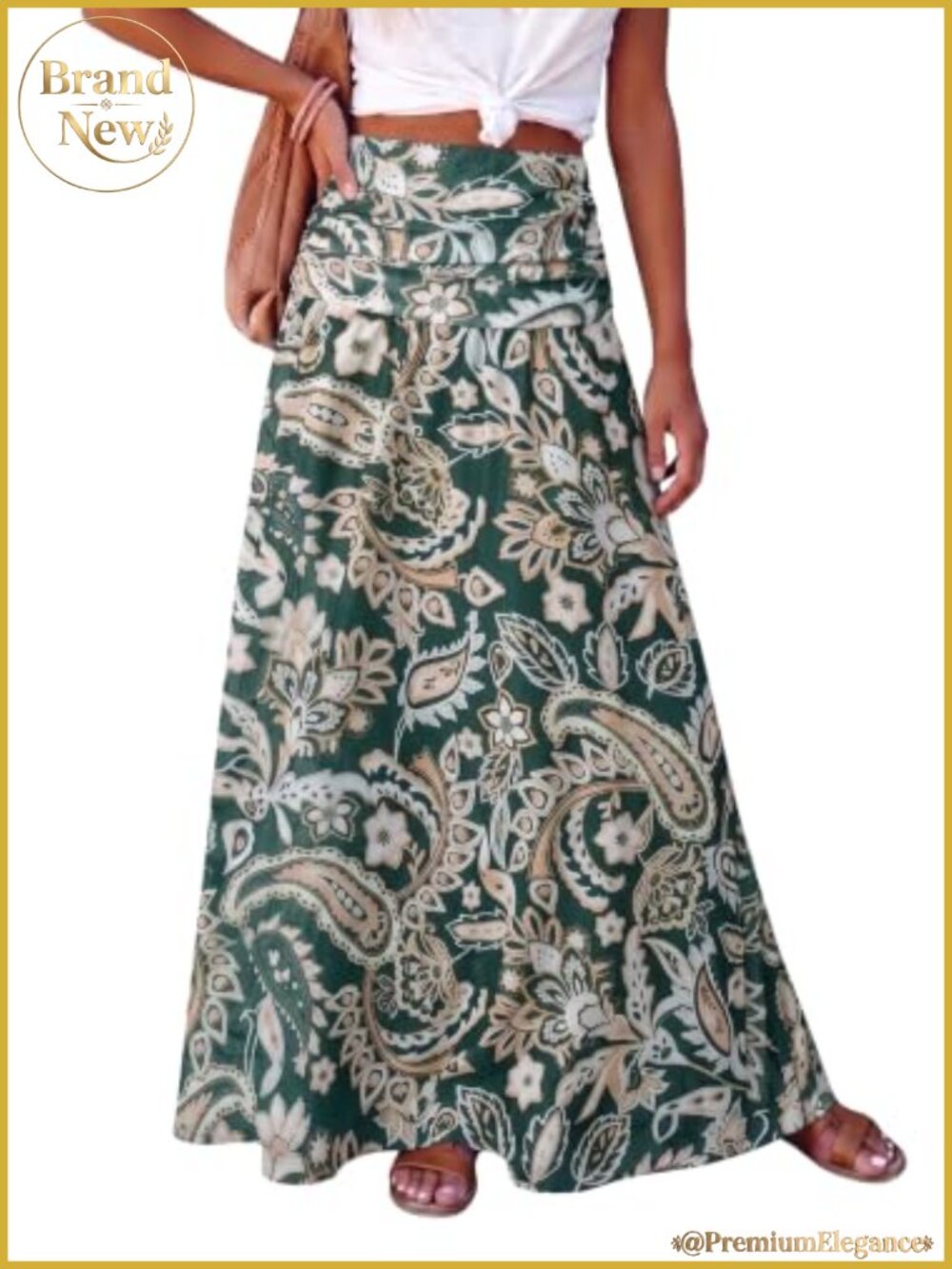Boho Floral Mesh Maxi Skirt High Waist